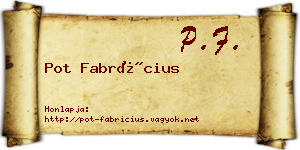 Pot Fabrícius névjegykártya